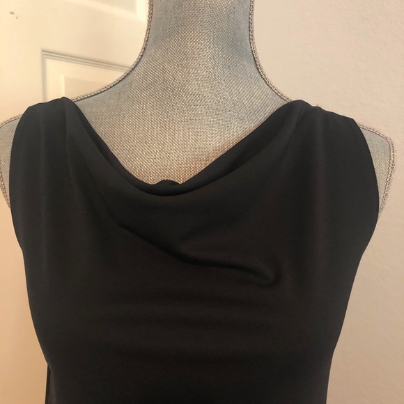 Fitted Black Dress with Ruffle Bottom - Picture 5 of 7